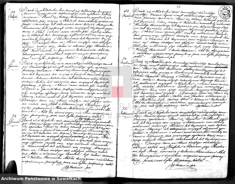 image.from.unit.number "[Duplikat Akt urodzeń, małżeństw i zgonów wyz. rzym. - kat w Kaletniku]"