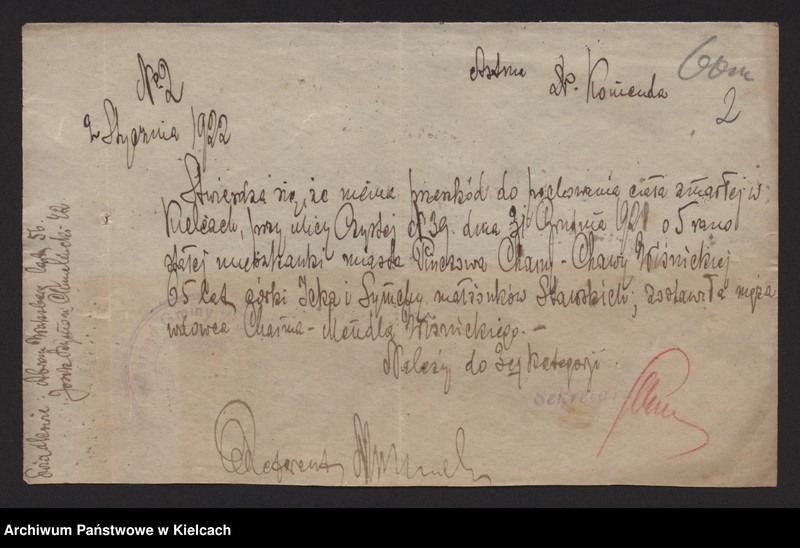 image.from.unit.number "Załączniki do akt zgonu Okręgu Bożniczego Kielce za rok 1922"