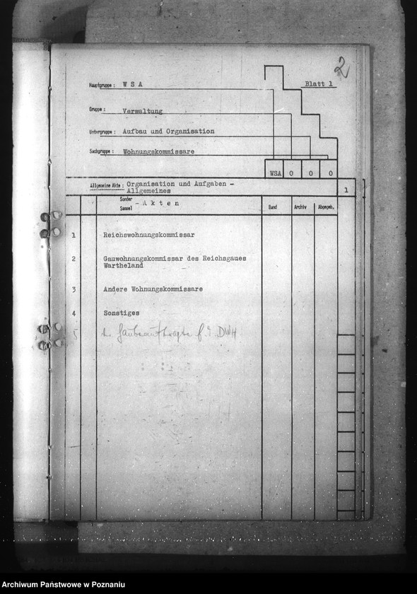 Obraz 6 z jednostki "Wykaz dla urzędu Wohnungs- und Sied- lungsamt"