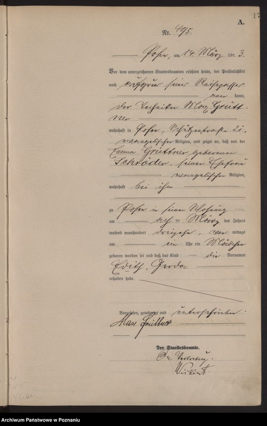 Obraz 19 z jednostki "Księga miejscowa urodzeń tom II [Rejestr główny urodzeń]"