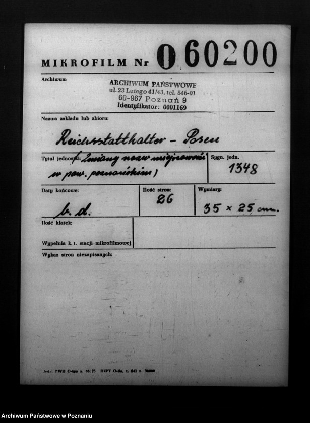 Obraz 2 z jednostki "Zmiany nazw miejscowości w powiecie poznańskim"