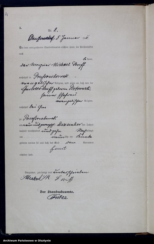 Obraz z jednostki "Geburts-Haupt-Register Nr 1 - 179"