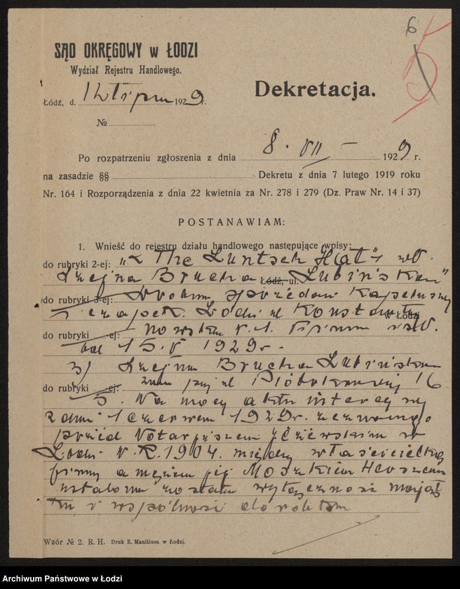 Obraz 8 z jednostki "Szajna Brucha Lubińska – The Luntsch Hat – sprzedaż kapeluszy i czapek"