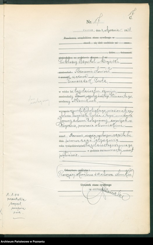 Obraz 19 z jednostki "Księga miejscowa zgonów tom I [Rejestr główny zgonów]"