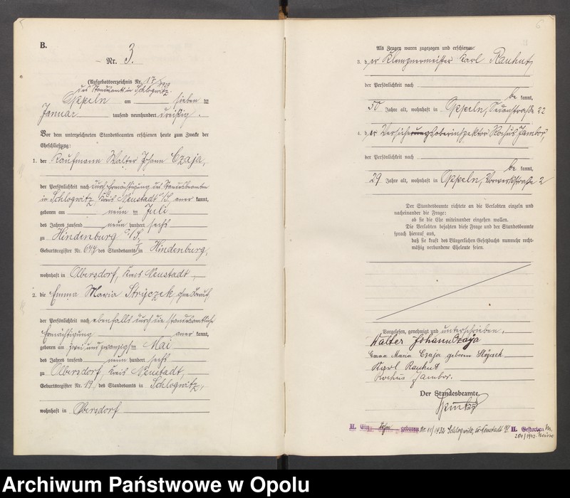 Obraz 6 z jednostki "[Rejestr Małżeństw] 1930 tom I Nr 1-194"