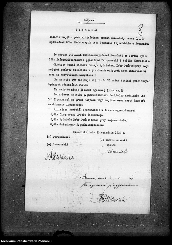 Obraz 12 z jednostki "Sprawy Domen majątki przekazane min. Rolnictwa i Dób Państw. przez Okręgowy Urząd Ziemski"