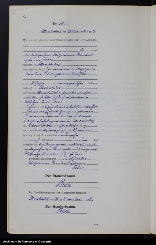 image.from.unit.number "Sterbe-Neben-Register Nr 1 - 19 [ Księga zgonów - wtóropis ]"