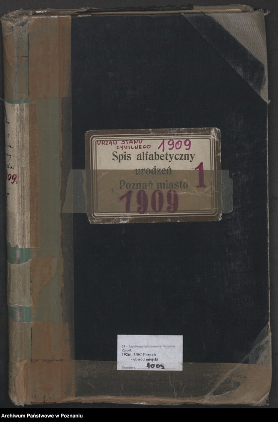 Obraz 2 z jednostki "Spis alfabetyczny urodzeń za 1909"