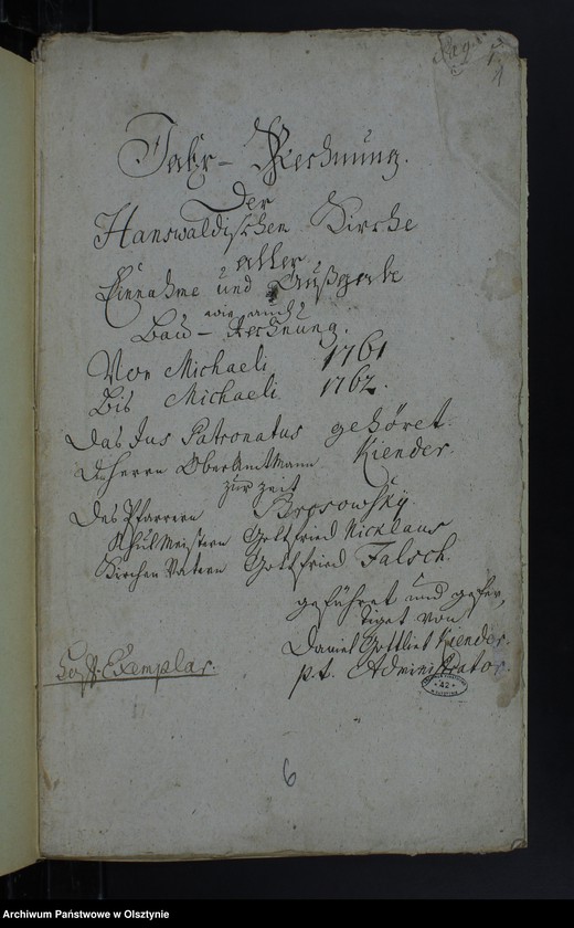 image.from.unit.number "Jahr-Rechnung der Hanswaldschen Kirchen aller Einnahme und Ausgabe wie auch Bau-Rechnung"