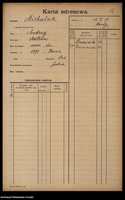 Obraz 20 z jednostki "[Spis ludności Łodzi] Michalak"