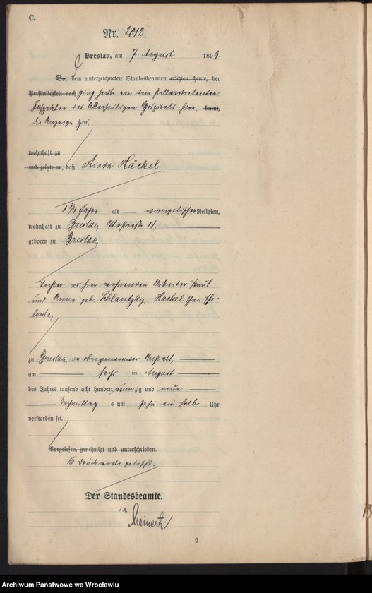 image.from.unit.number "Sterbe-Haupt-Register Breslau I 1899 Band 6"