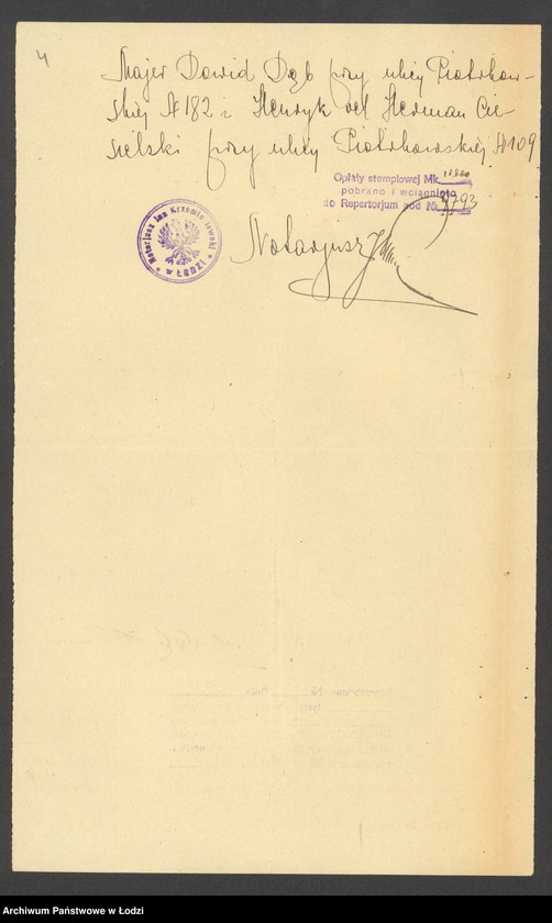 Obraz 6 z jednostki "Moszek Mendel Ciesielski - kupno i sprzedaż towarów manufakturowych"