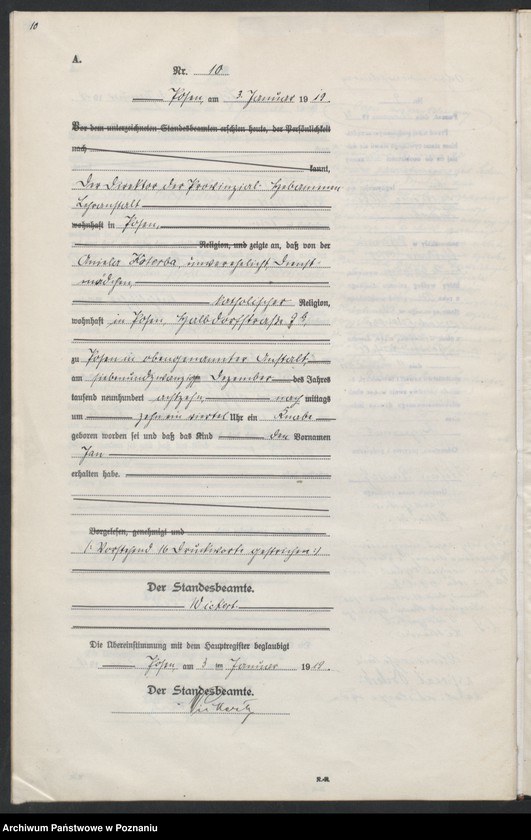 Obraz 12 z jednostki "Księga urodzeń odpis tom I [Rejestr poboczny urodzeń]"