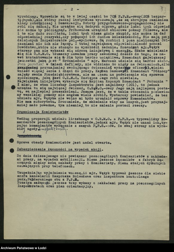 Obraz 4 z jednostki "Ochotnicza Rezerwa Milicji Obywatelskiej; sprawozdania, korespondencja"
