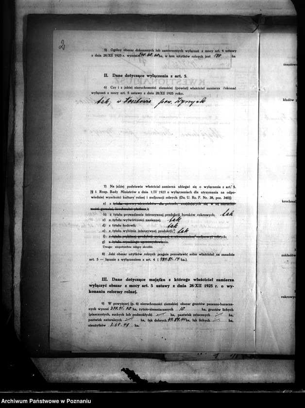 Obraz 6 z jednostki "Majątek Kosztowo powiatu wyrzyskiego wyłączenie z art. 4/5 ustawy o wykonaniu reformy rolnej Helmut Buettner"