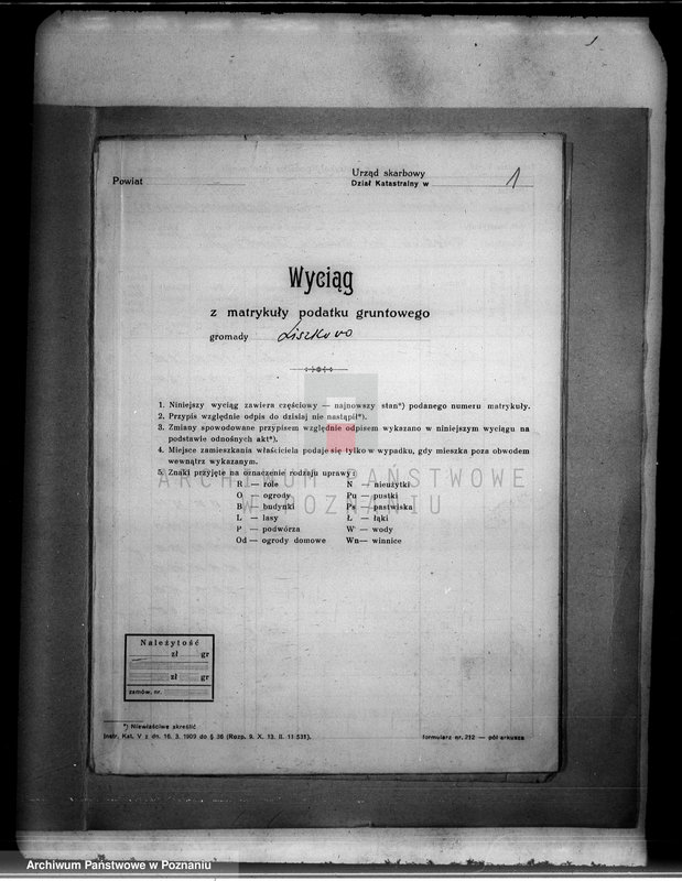 Obraz 5 z jednostki "Wyciąg z matrykuły podatku gruntowego gromady Liszkowo"