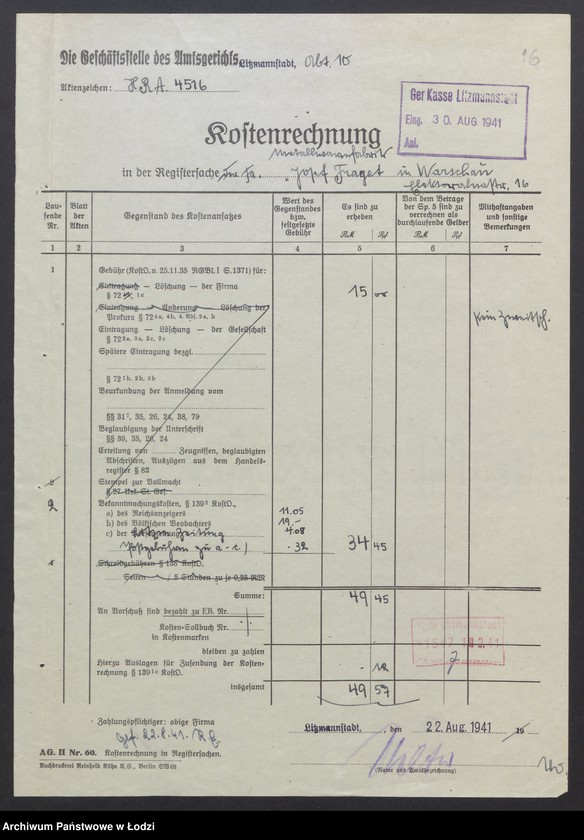 Obraz 18 z jednostki "Józef Fraget- Fabryka wyrobów srebrnych i platerowanych"
