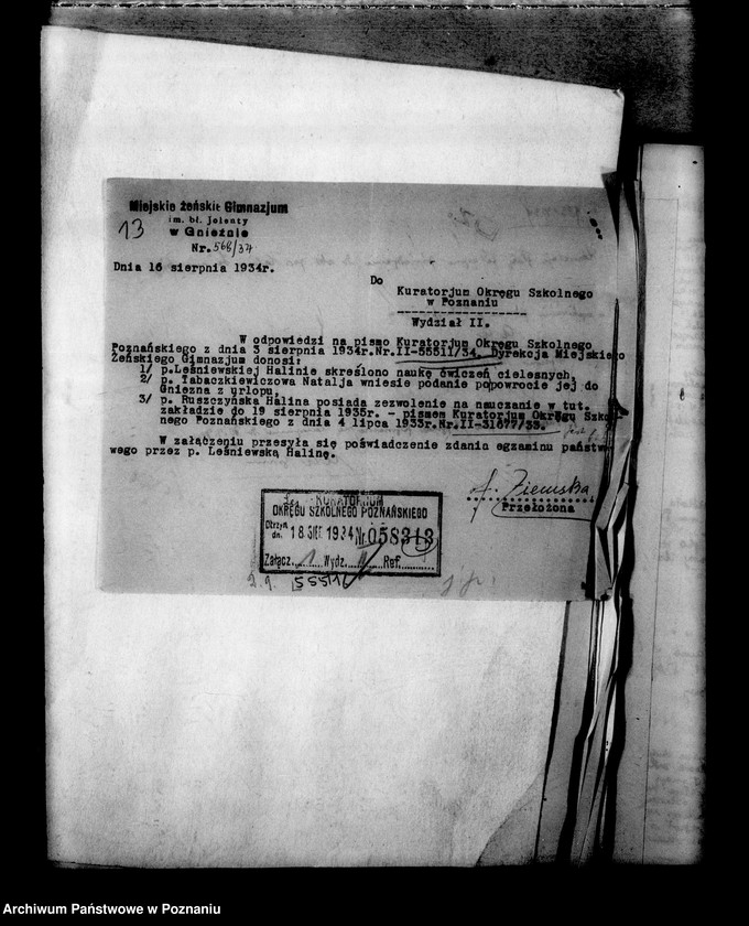 Obraz 16 z jednostki "Miejskie Gimnazjum Żeńskie imienia Błogosławionej Jolanty- Gniezno"