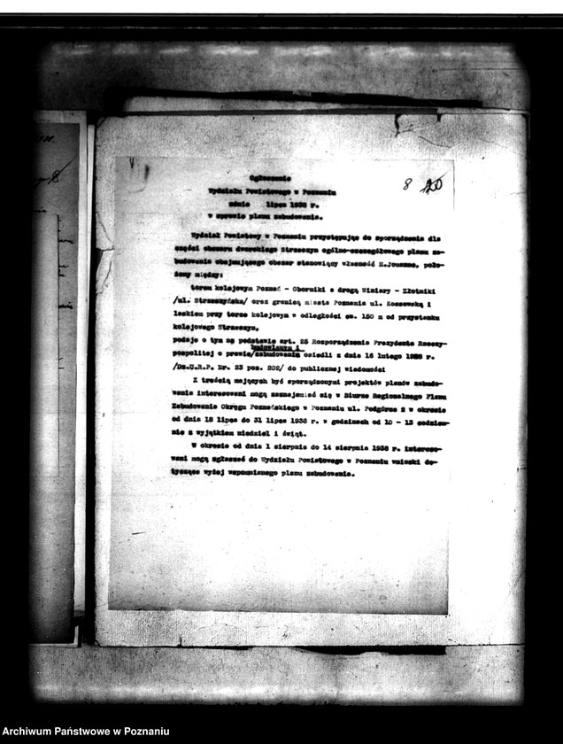 Obraz 12 z jednostki "/Majątek Strzeszyn powiatu poznańskiego plany zabudowy/"