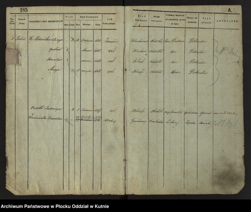 image.from.unit.number "Księga ludności stałej Nr 3 wsi: Dobrzelin i Marianków"