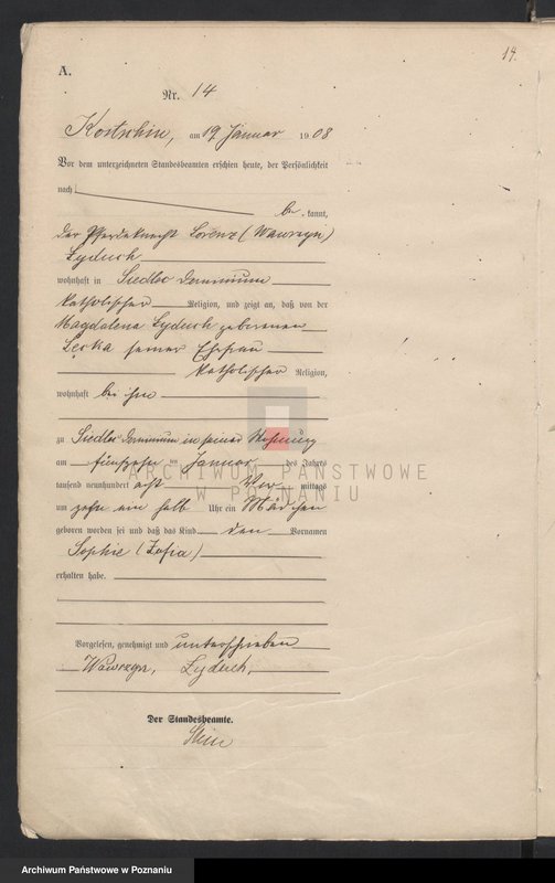 Obraz 17 z jednostki "Geburts-Haupt-Register"