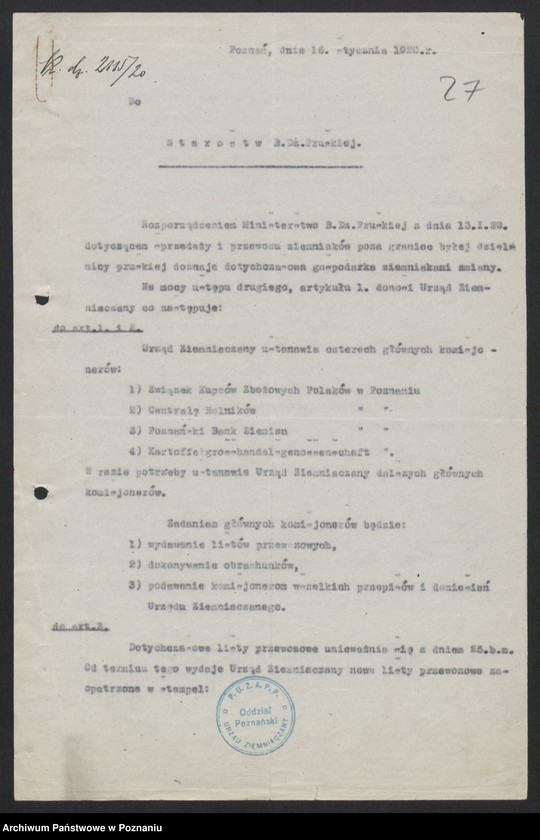 Obraz 19 z jednostki "[Gospodarka ziemniakami, m.in. rozporządzenia władz]"