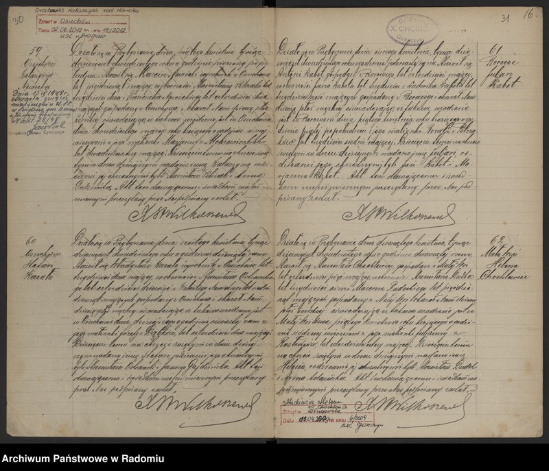 image.from.unit.number "[Duplikat akt urodzonych, zaślubionych i zmarłych parafii Przybyszew w 1920 roku]"