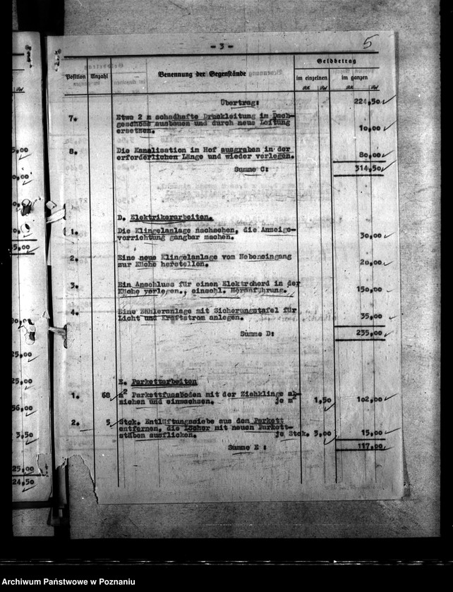 Obraz 9 z jednostki "Instandsetzungsarbeiten im Gästehaus des Gauleiters in Hermannsbad (Ciechocinek)"
