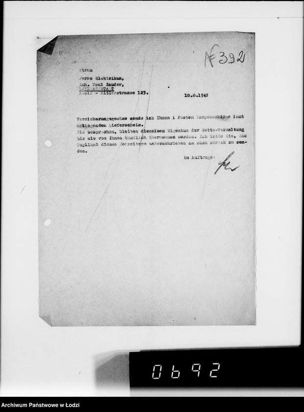 Obraz 6 z jednostki "Lampenschirme. [Dostawa dla firmy Ferro-Elektrikum]"