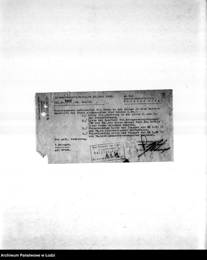 Obraz 11 z jednostki "[Wsiedlanie Żydów zagranicznych do getta łódzkiego]"