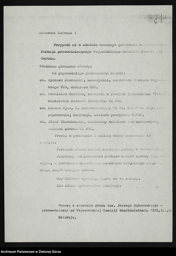 image.from.unit.number "Posiedzenia plenarne Wojewódzkiego Komitetu Frontu Jedności Narodu"