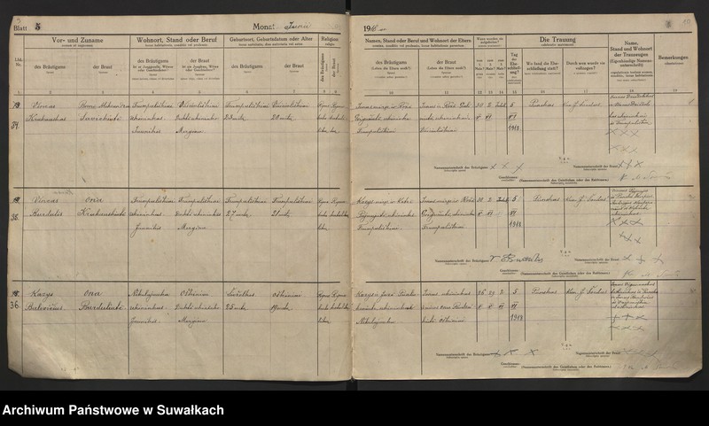 image.from.unit.number "[Księga akt małżeństw parafii rzymskokatolickiej w Puńsku z lat 1918-1921]"
