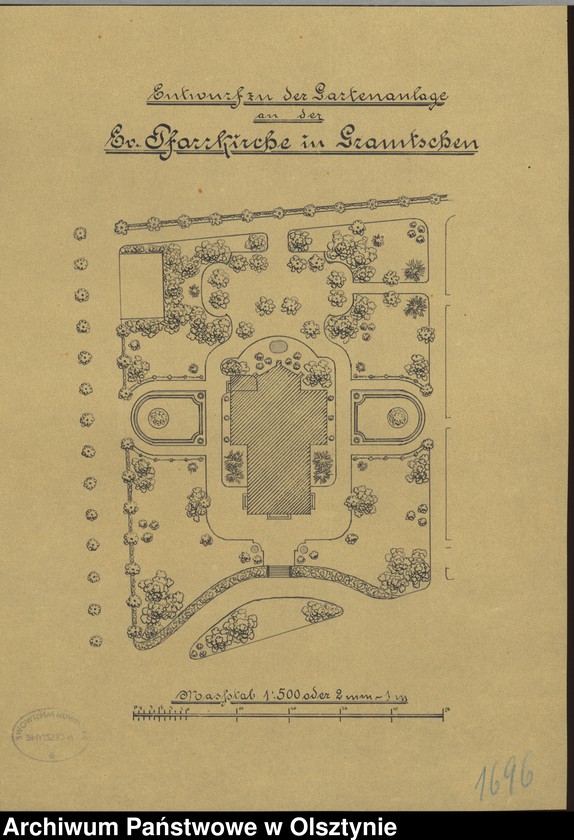 image.from.unit.number "Entwurf zu der Gartenanlage an der Ew.[angeliche] Pfarrkirche in Gramtschen"