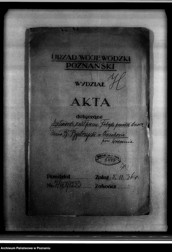 Obraz 4 z jednostki "Zatwierdzenie zakładu przemysłowego /Budowa magazynu/ fabryki drzewa/ / Bystrzyckiego w Orzechowie Zjednoczone Fabryki Przeróbki Drzewa"