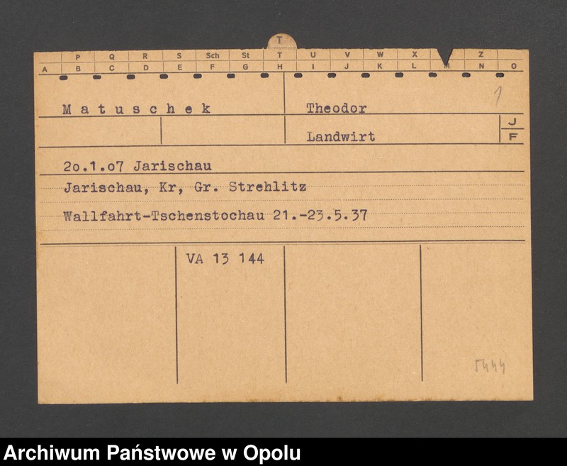 Obraz 3 z jednostki "[Matuschek Theodor, ur. 20.1.1907 Jarischau]"