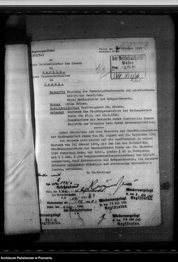 Obraz 6 z jednostki "Zuweisungen beschlagnahmter Grundstücke an Gemeinde-, Kreis- und Reichsverwaltungen"