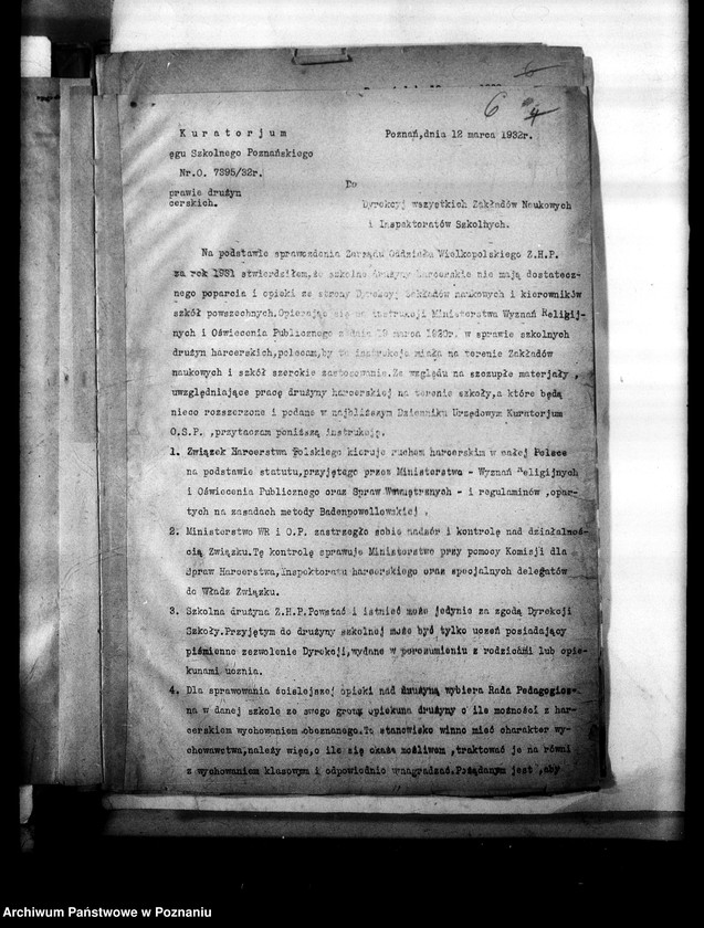 Obraz 10 z jednostki "[Sprawozdania ze stanu organizacyjnego i pracy drużyn harcerskich w szkołach]"