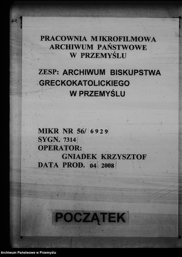 Obraz 1 z jednostki "[Kopie ksiąg metrykalnych parafii Krynica (dekanat Medenice)]"