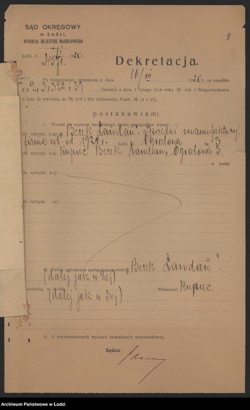 Obraz 10 z jednostki "Berek Landau- sprzedaż manufaktury"