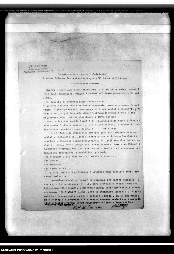 Obraz 11 z jednostki "Korespondencja, wycinki prasowe, wykazy, sprawy finansowe"