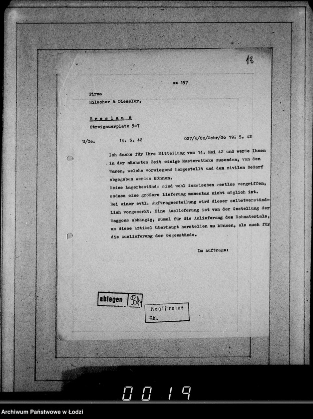 Obraz 17 z jednostki "[Korespondencja z urzędami, instytucjami i firmami]"