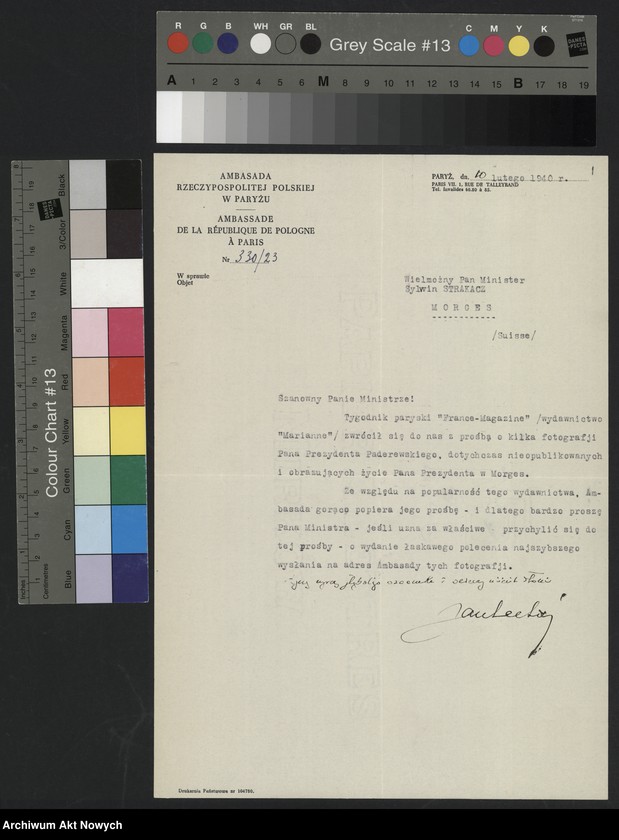Obraz 3 z jednostki "Ambasada R.P. w Paryżu; L.4 (odpowiedzi)"