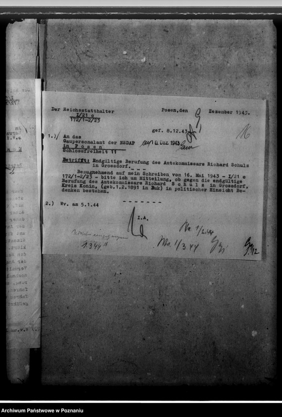 Obraz 20 z jednostki "Schulz, Richard - komisarz obwodowy"