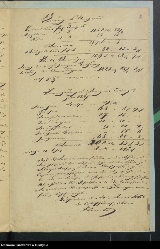 image.from.unit.number "Jahres Rechnung über die Verwaltung des Kirchspiels Schulkasse zu Passenheim"