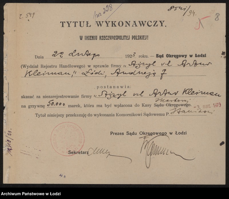 Obraz 10 z jednostki "Ajzyk Kleinman – sprzedaż węgla"