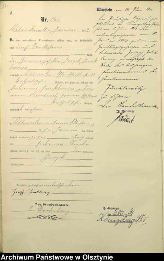 image.from.unit.number "Geburts-Haupt-Register Tom I,Nr 1 - 399"