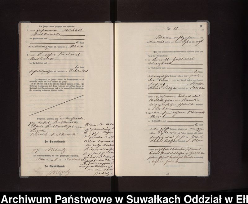 image.from.unit.number "Heiraths-Neben-Register des Preussischen Standes-Amtes Rhein Kreis Loetzen"