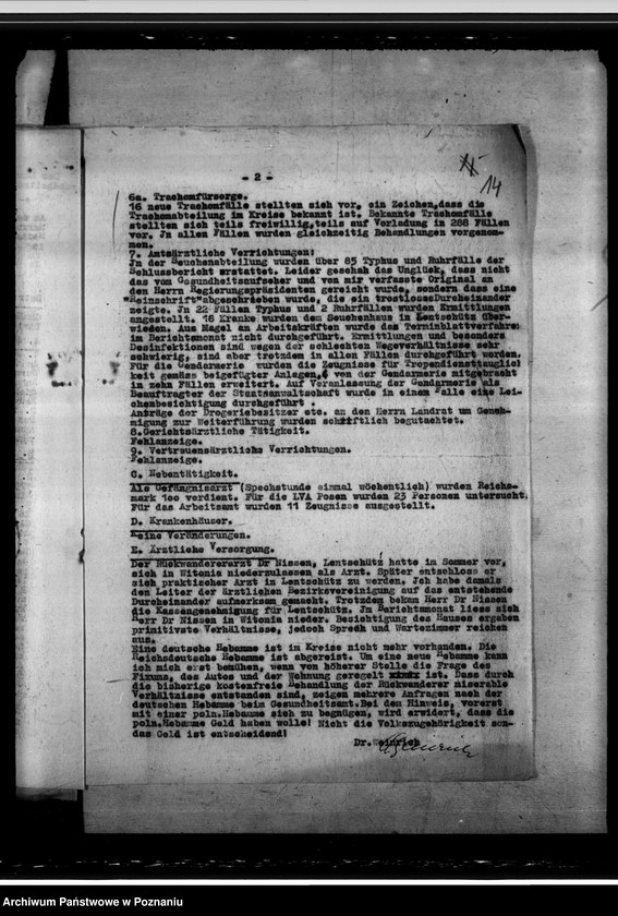 Obraz 18 z jednostki "Stand des Gesundheitswesens im Kreise Lentschütz (Łęczyca)"