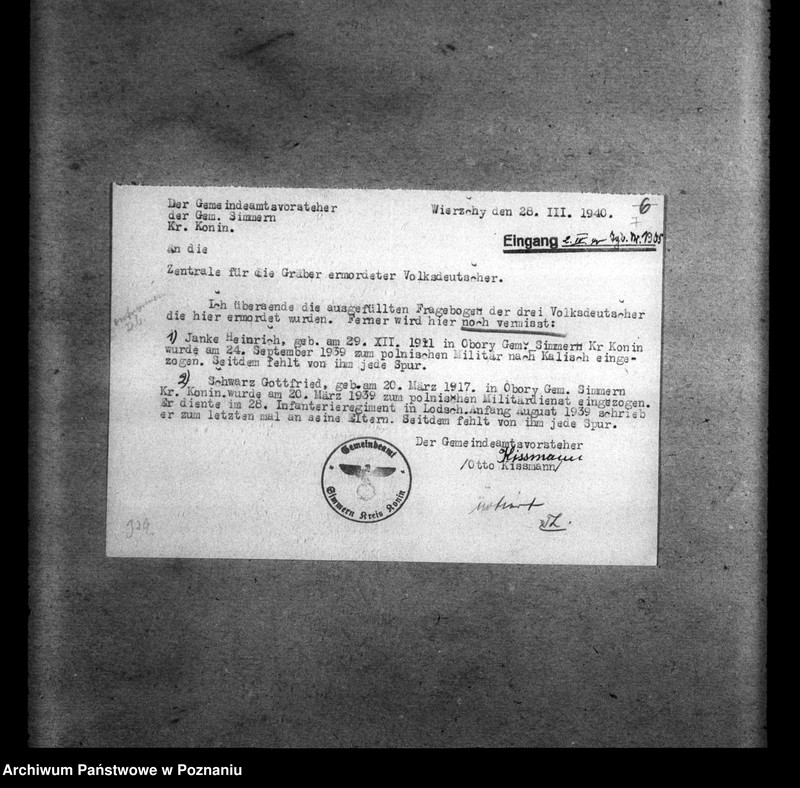 Obraz 11 z jednostki "Amtliche Meldungen Kreis Konin"