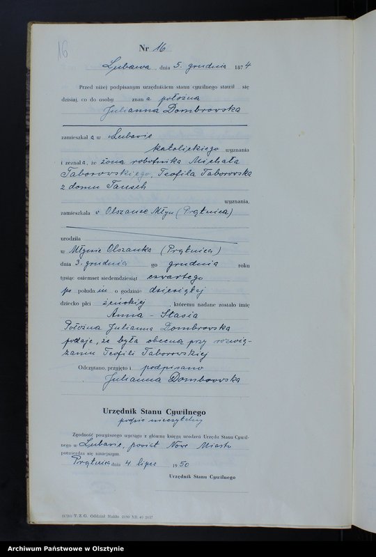 image.from.unit.number "Księga urodzeń Nr 1 - 18,1 - 46,1 - 47,1 - 49,1 - 52 i 1 - 51/przepisana w języku polskim z oryginału niemieckiego w dniach 18.06.1950 - 7.08.1950/"